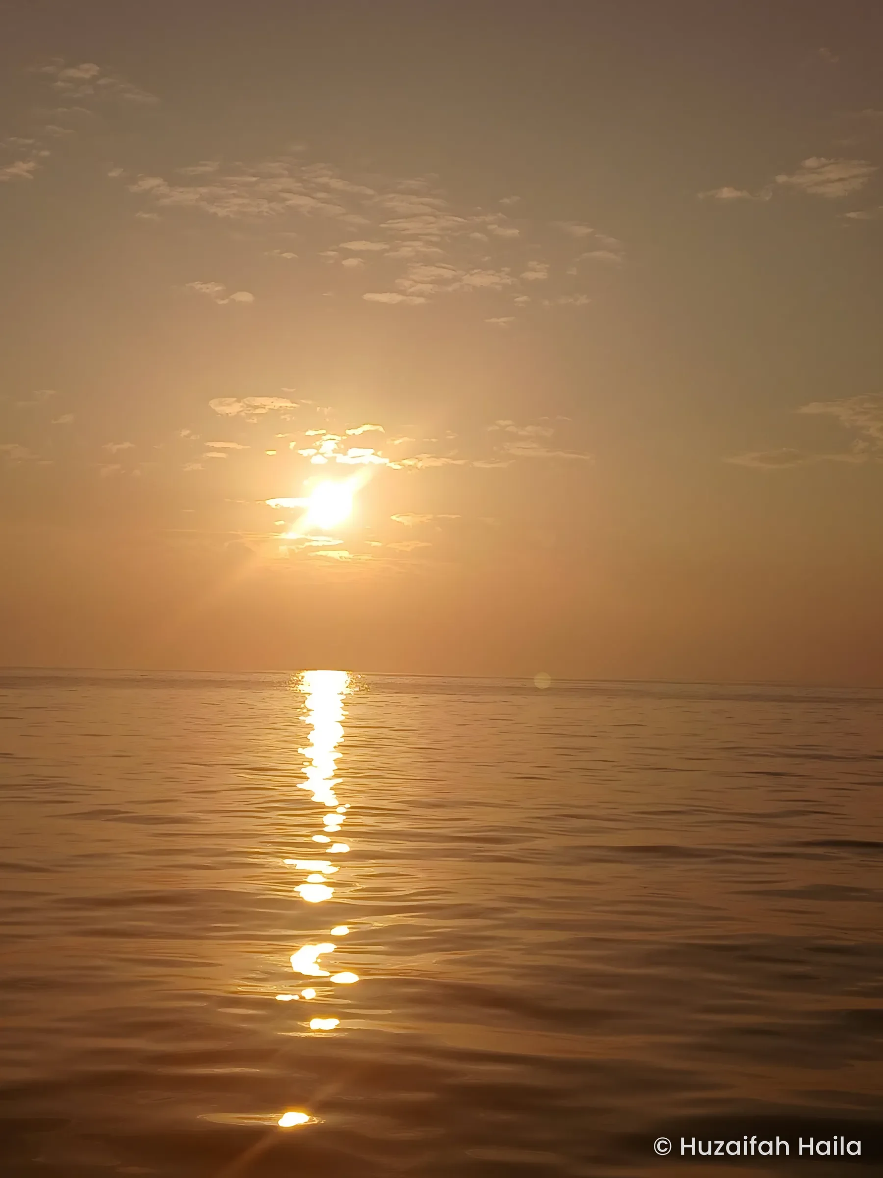 Golden sunset over a calm sea off the Bari coast, Somalia