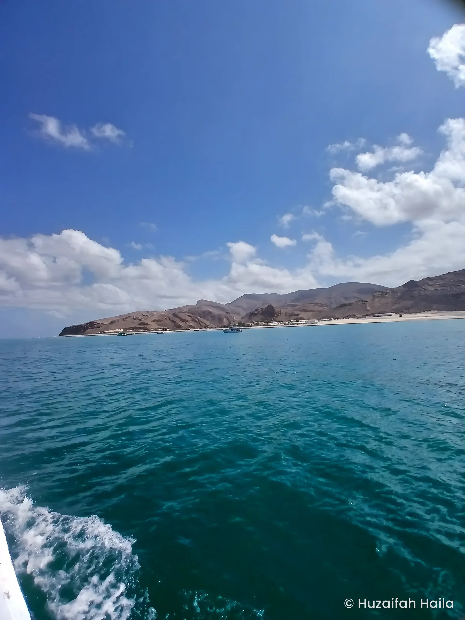 View toward coast from deck, aboard the Horaad fishing boat, Bari, Somalia